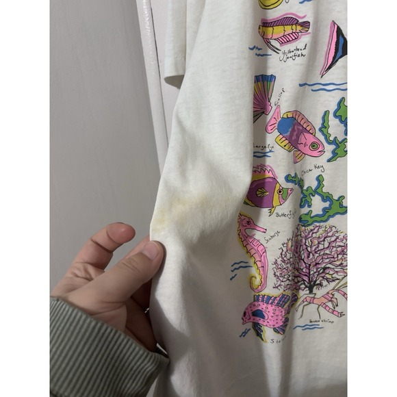 Vintage 90s Graphic streetwear Fish Tshirt Maternity Brand Womens - Picture 2 of 8